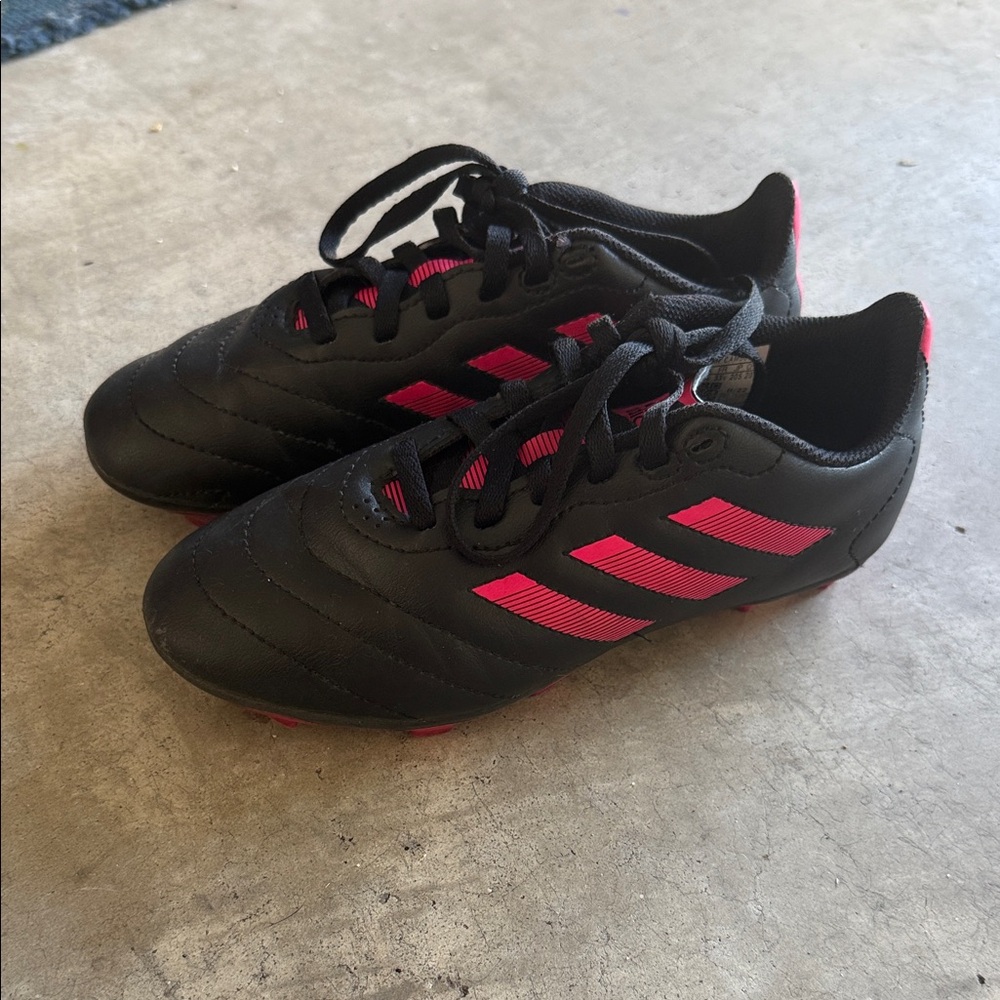 Adidas Kids Black and Pink Soccer Cleats